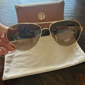 Tory Burch Aviator Tortoise Shell Sunglasses